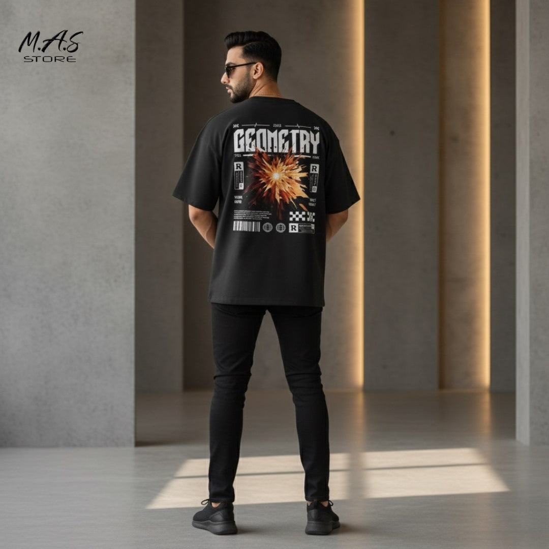 M.A.S. Impact Geometry Drop Shoulder Tee Explosive Abstract