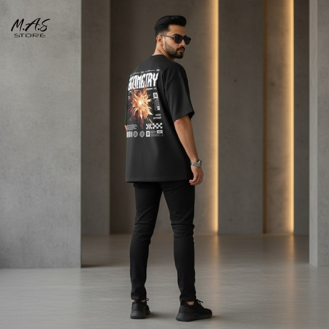 M.A.S. Impact Geometry Drop Shoulder Tee Explosive Abstract
