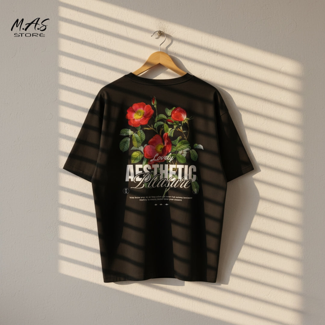 M.A.S Lovely Aesthetic Pleasure Roses, Dropshoulder Fit, Romantic Statement Tee, Dreamy Vibe.