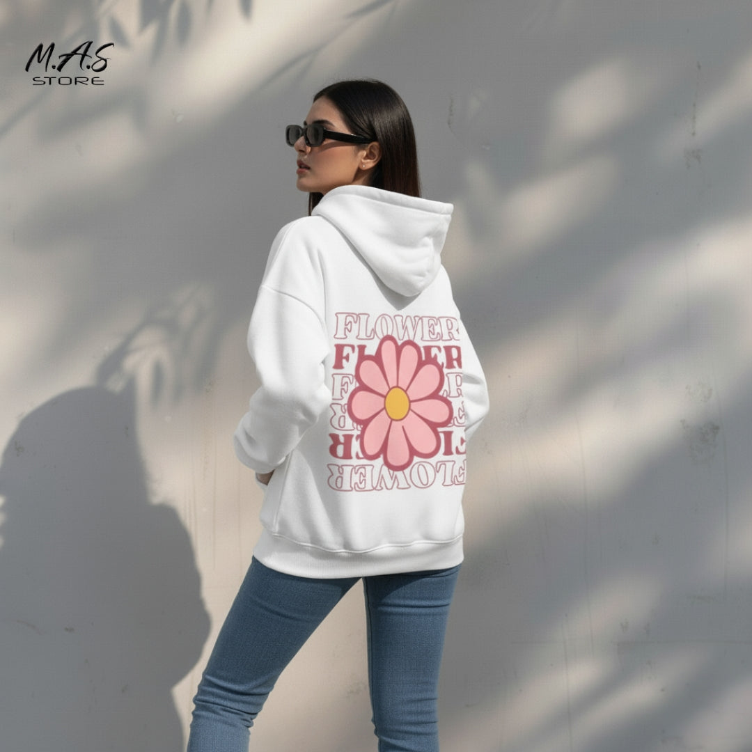 M.A.S. Retro Pop Daisy Hoodie Fun, nostalgic graphic focal point