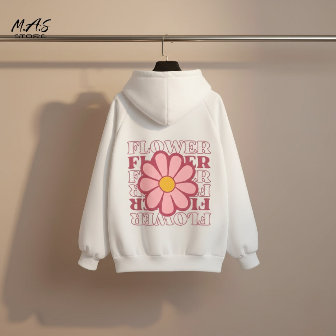 M.A.S. Retro Pop Daisy Hoodie Fun, nostalgic graphic focal point